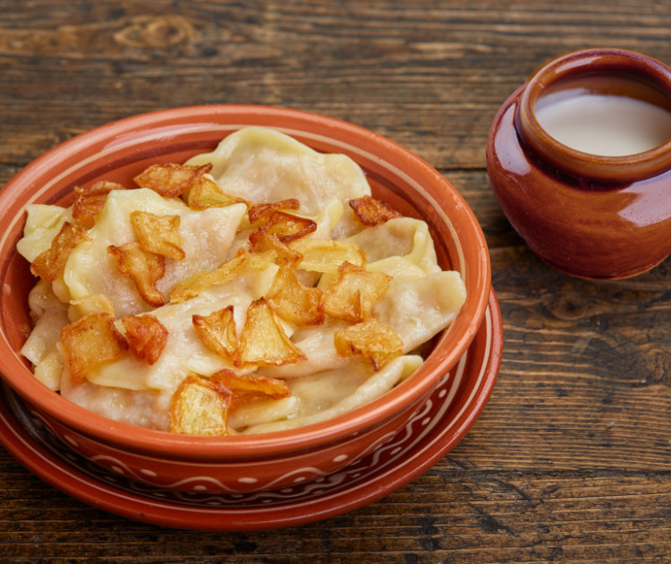 Фирменные вареники с мясом (2 порции)